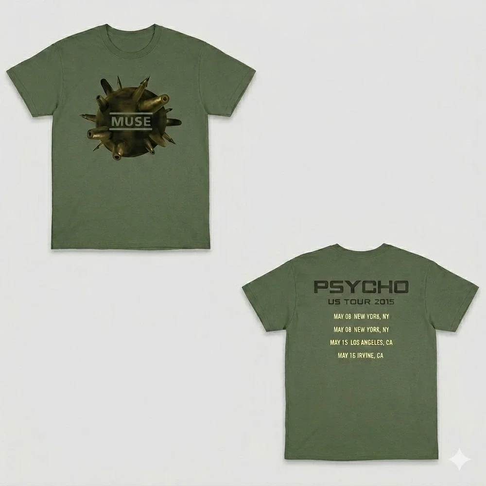 Vintage Muse Psycho Fanclub NYC‎ Concert Tour 2XL T-shirt XXL 2015 RARE